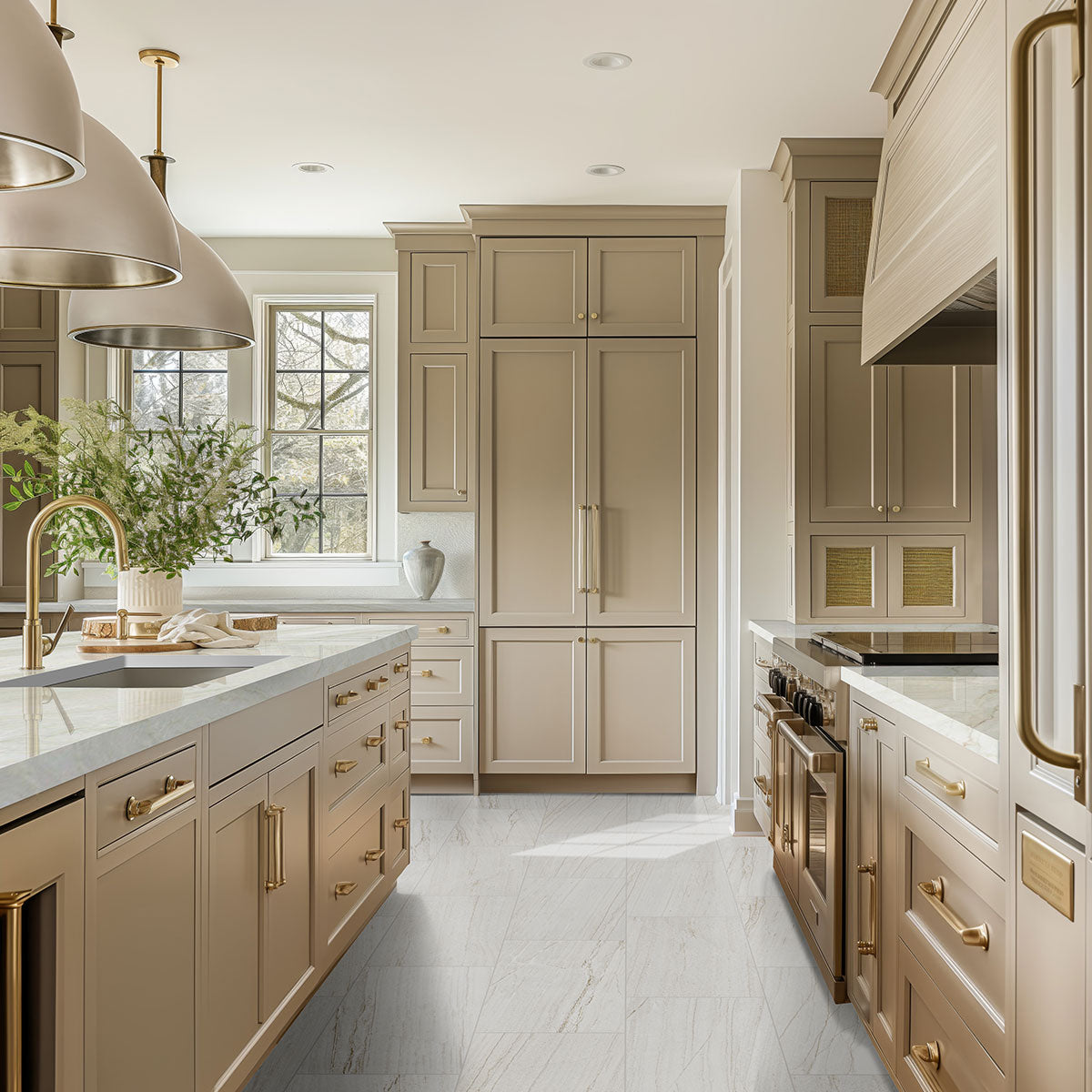 MSI Malahari White 24 x 48 Lappato Porcelain tile (NMALWHI2448L-3D) – MSI room scene (kitchen)
