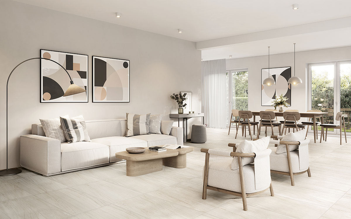 MSI Malahari White 24 x 48 Lappato Porcelain tile (NMALWHI2448L-3D) – MSI room scene (living room)