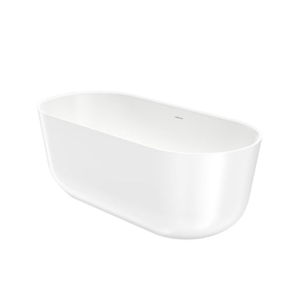 Malindi 67 x 30 Acrylic Freestanding Oval Center Drain Bathtub in White - Plumbing Market
