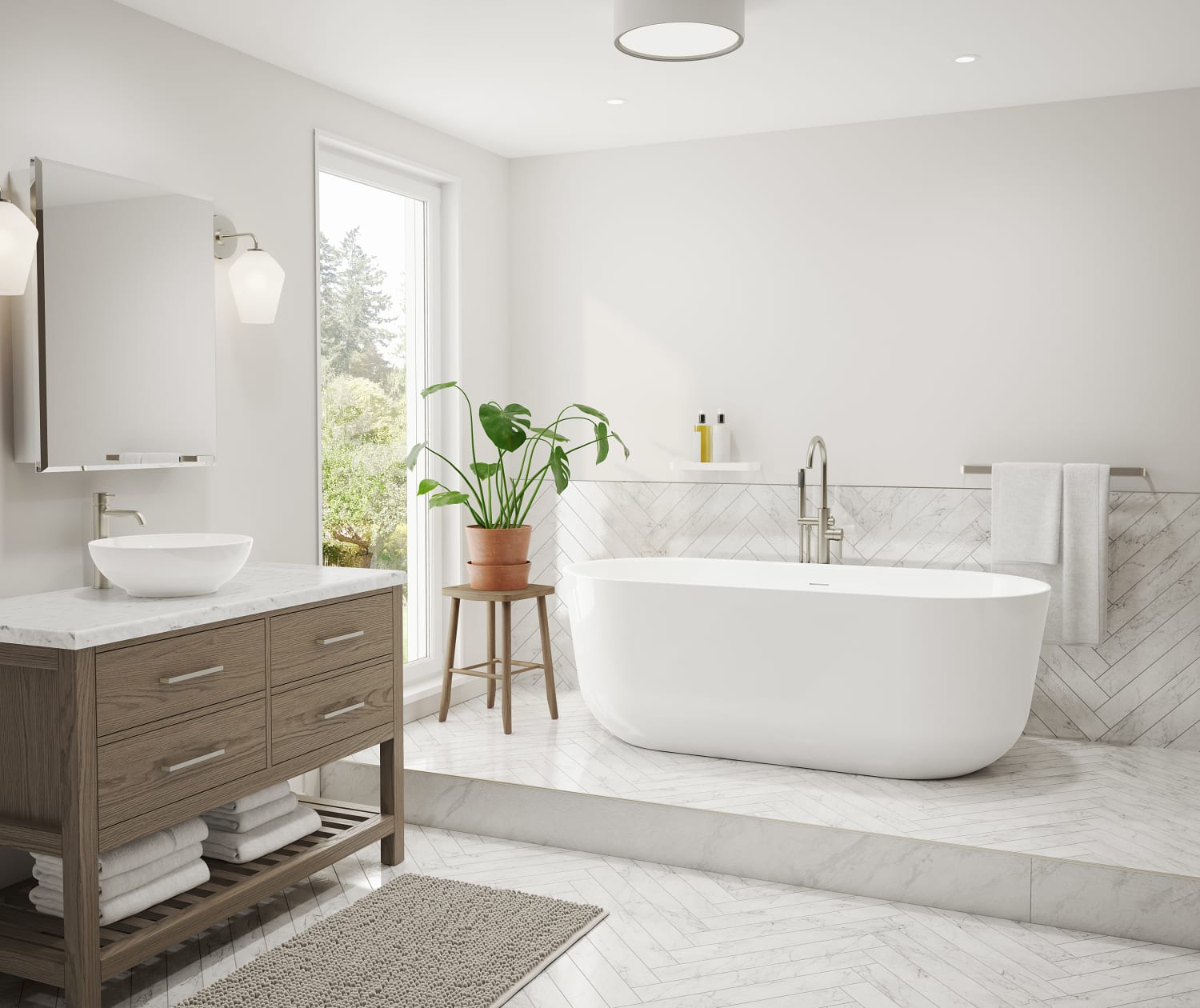Malindi 67 x 30 Acrylic Freestanding Oval Center Drain Bathtub in White - Plumbing Market