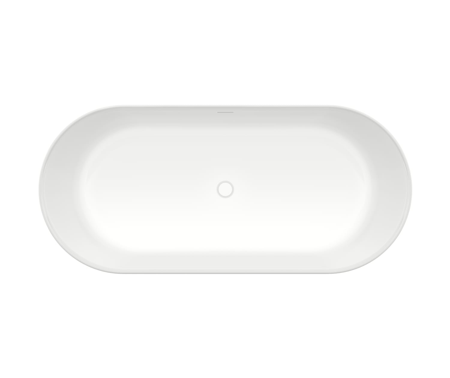 Malindi 67 x 30 Acrylic Freestanding Oval Center Drain Bathtub in White - Plumbing Market
