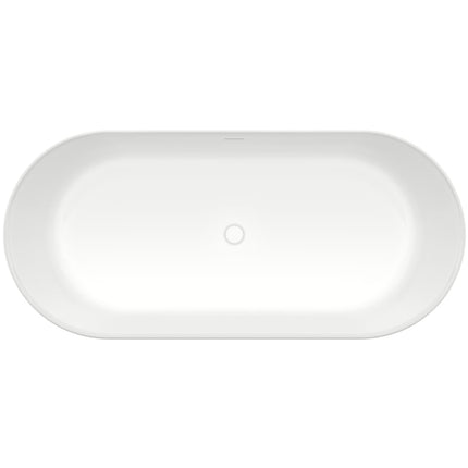 Malindi 67 x 30 Acrylic Freestanding Oval Center Drain Bathtub in White - Plumbing Market