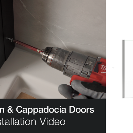 Manhattan 25-27 x 68 in. 6 mm Pivot Shower Door for Alcove Installation with Clear glass & Round Handle in Matte Black - Plumbing Market