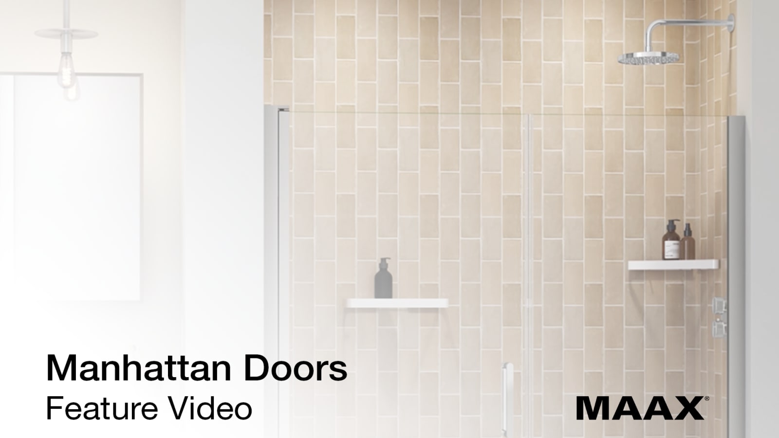 Manhattan 31-33 x 68 in. 6 mm Pivot Shower Door for Alcove Installation with Clear glass & Round Handle in Chrome - Plumbing Market