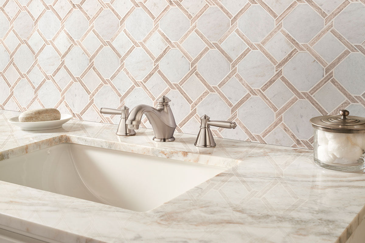 MSI Marbella Lynx Polished Marble mosaic (SMOT-MARBLYNX-POL10MM) – MSI room scene