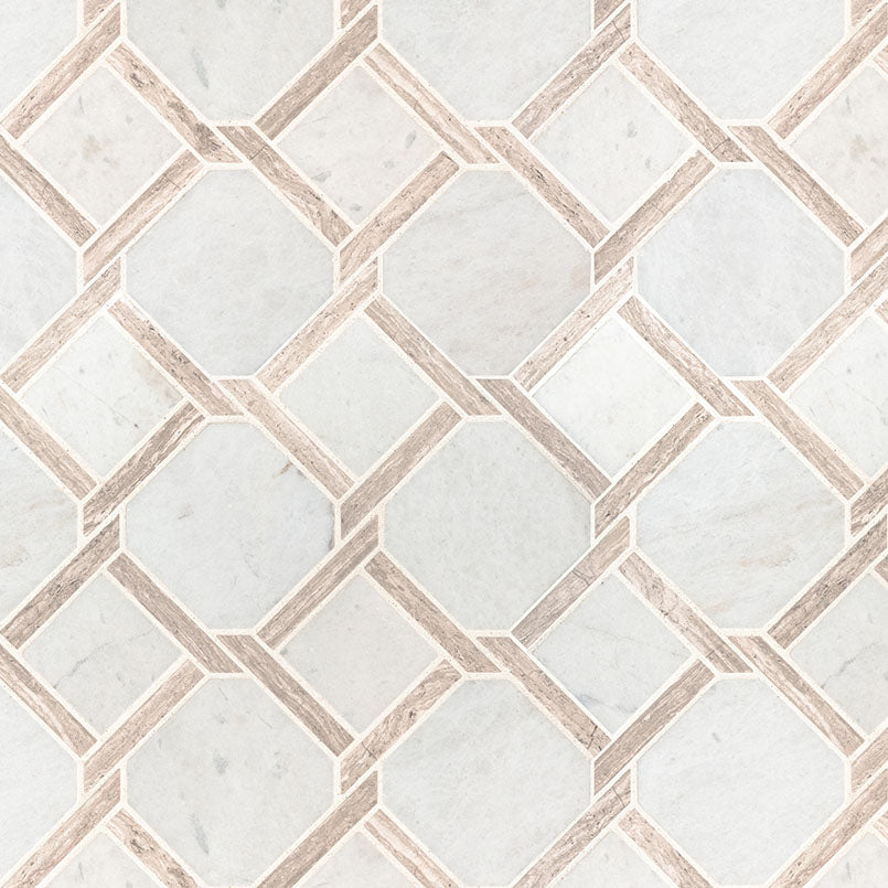 MSI Marbella Lynx Polished Marble mosaic (SMOT-MARBLYNX-POL10MM) – MSI product image