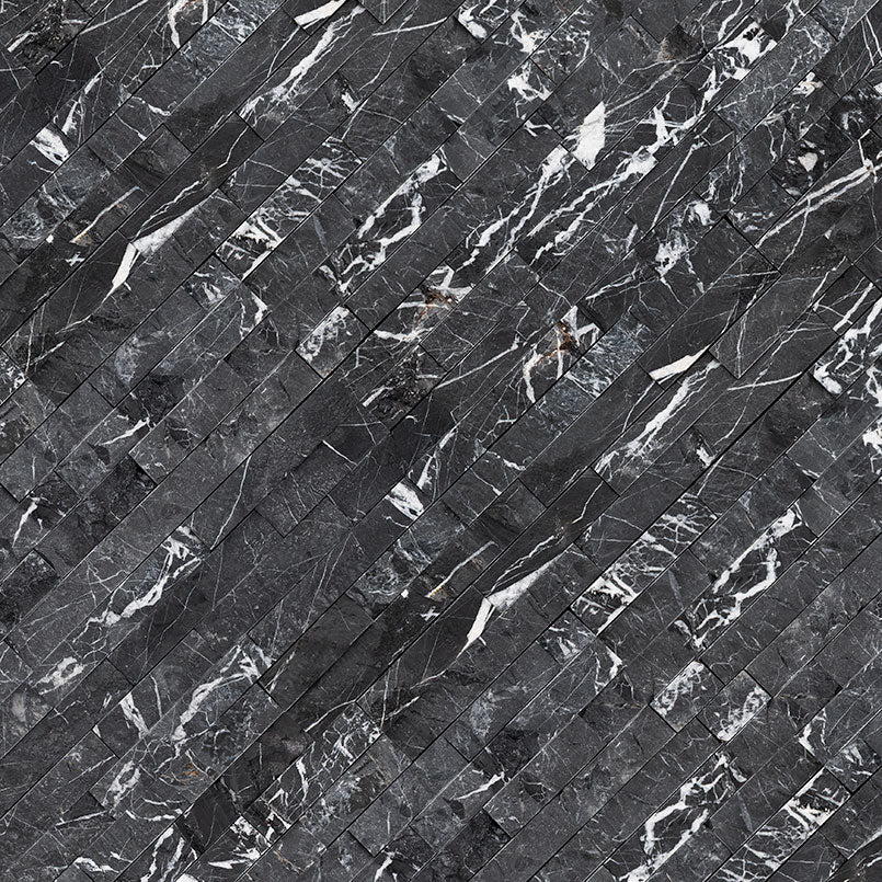 MSI Marquina Nero stacked stone 6 x 24 (LPNLMMARNER624)