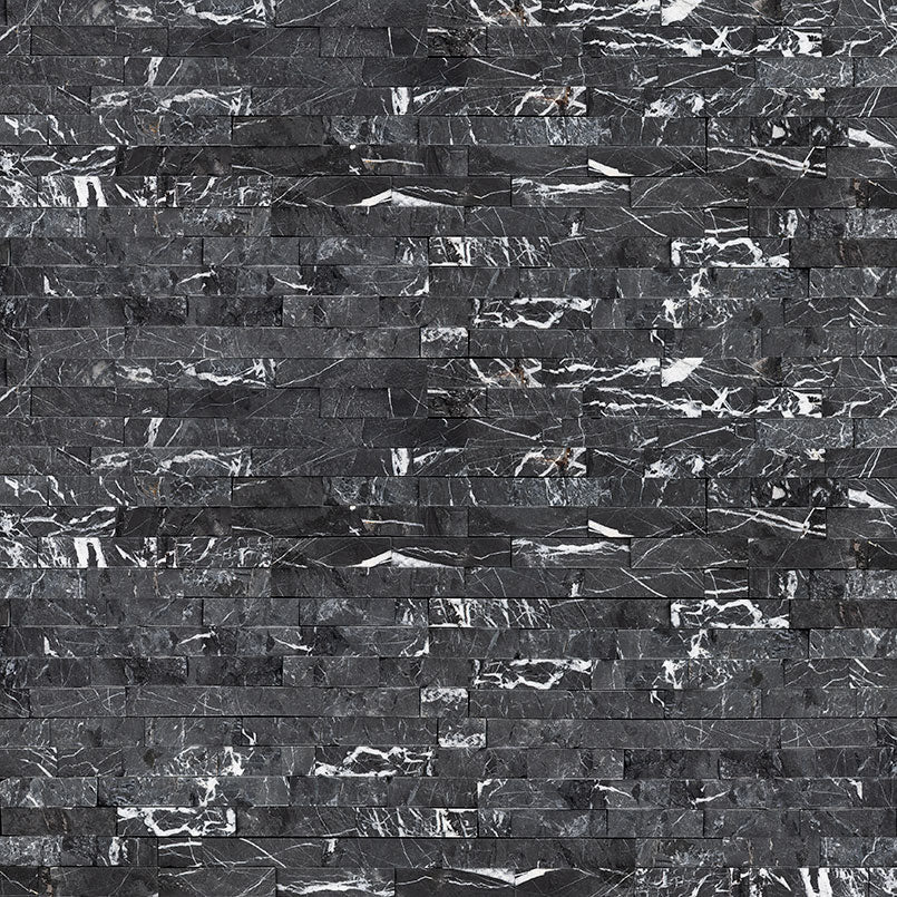 MSI Marquina Nero stacked stone 6 x 24 (LPNLMMARNER624)