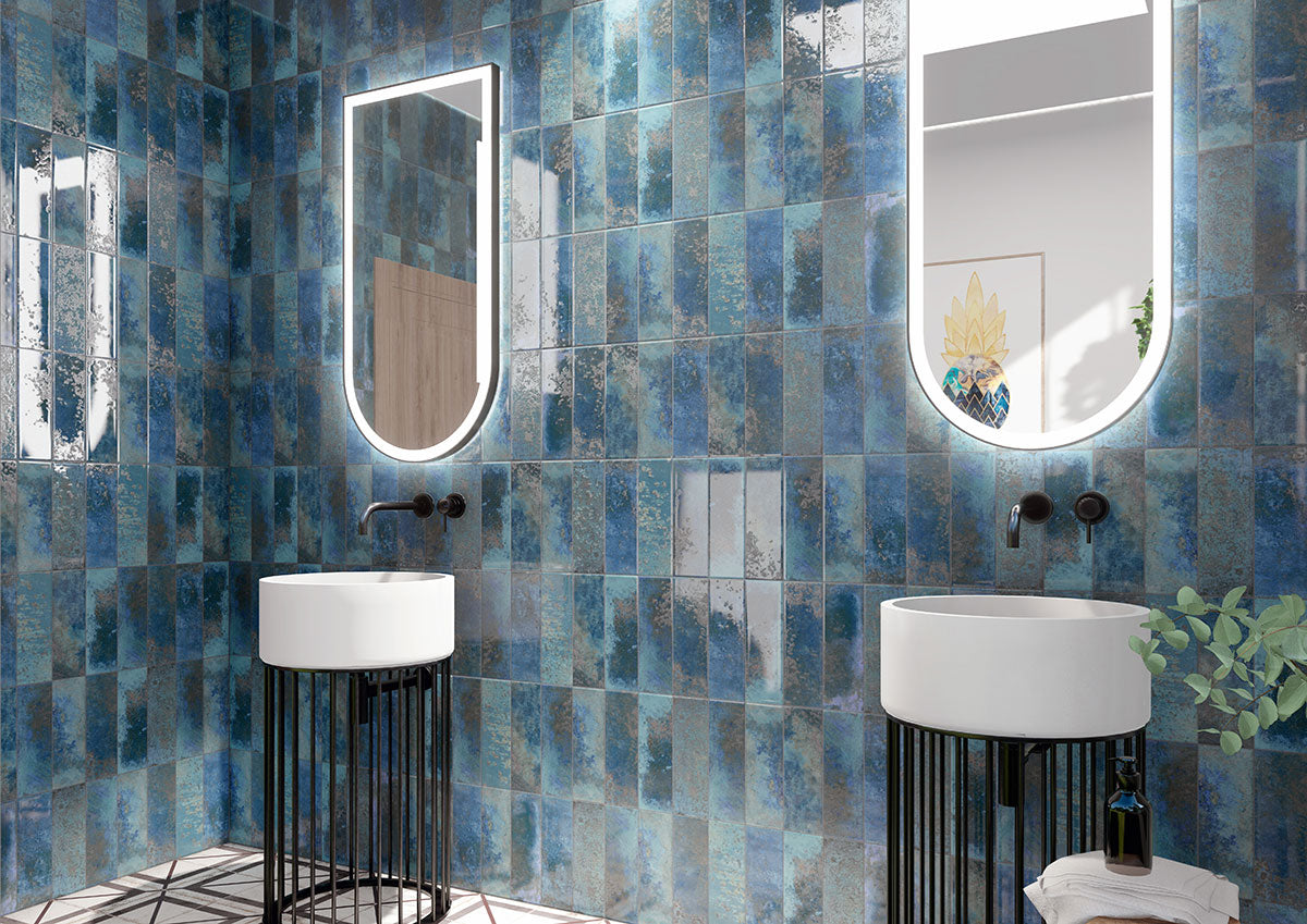 MSI Marza Cobalt 4 x 12 Glossy Ceramic tile (NMARCOB4X12G) – MSI room scene