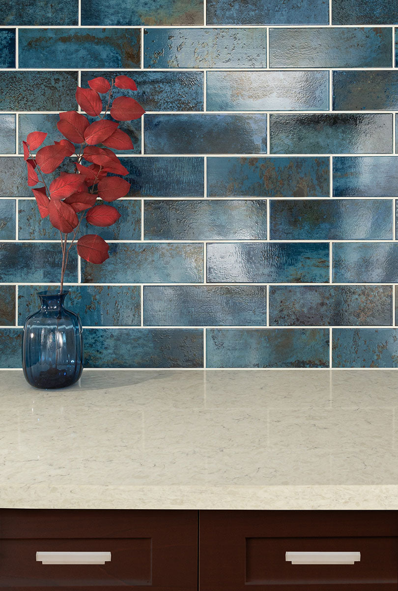 MSI Marza Cobalt 4 x 12 Glossy Ceramic tile (NMARCOB4X12G) – MSI room scene