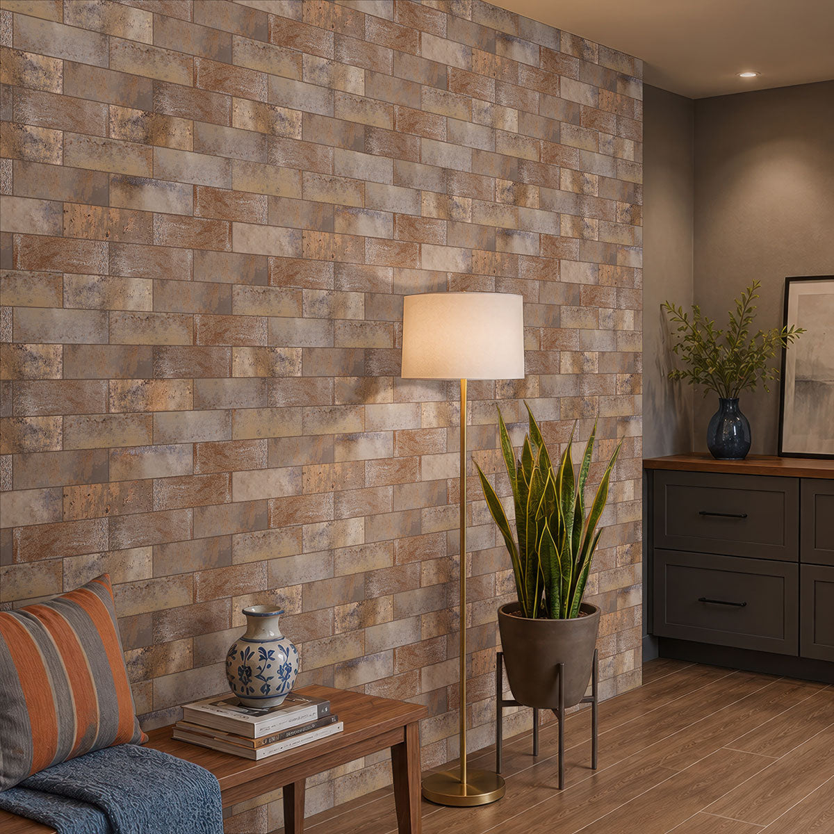 MSI Marza Rust 4 x 12 Glossy Ceramic tile (NMARRUS4X12G) – MSI room scene