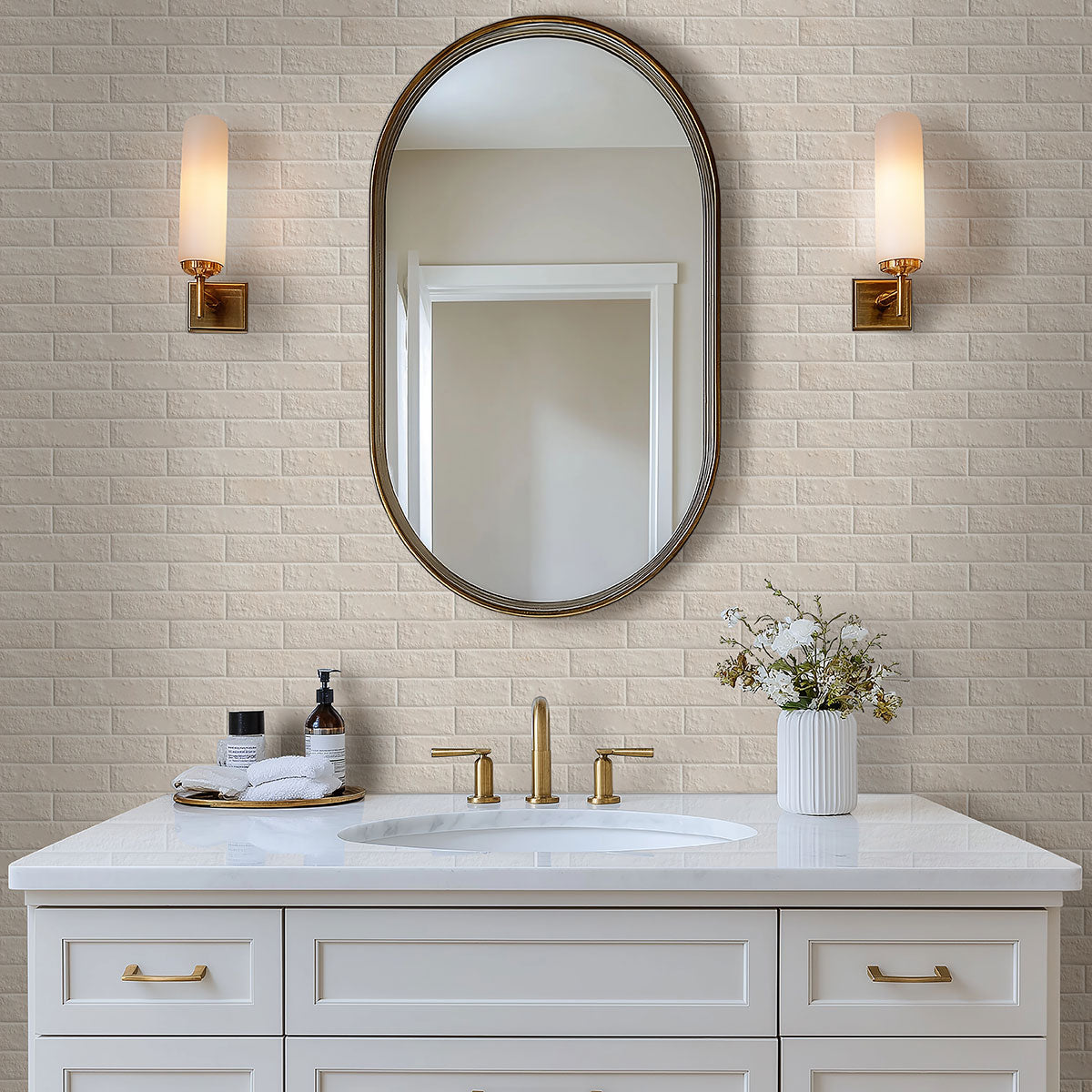 MSI Mattonella Neve 2.5 x 10 Matte Porcelain tile (NWGMATNEV2.5X10) – MSI room scene (bathroom)