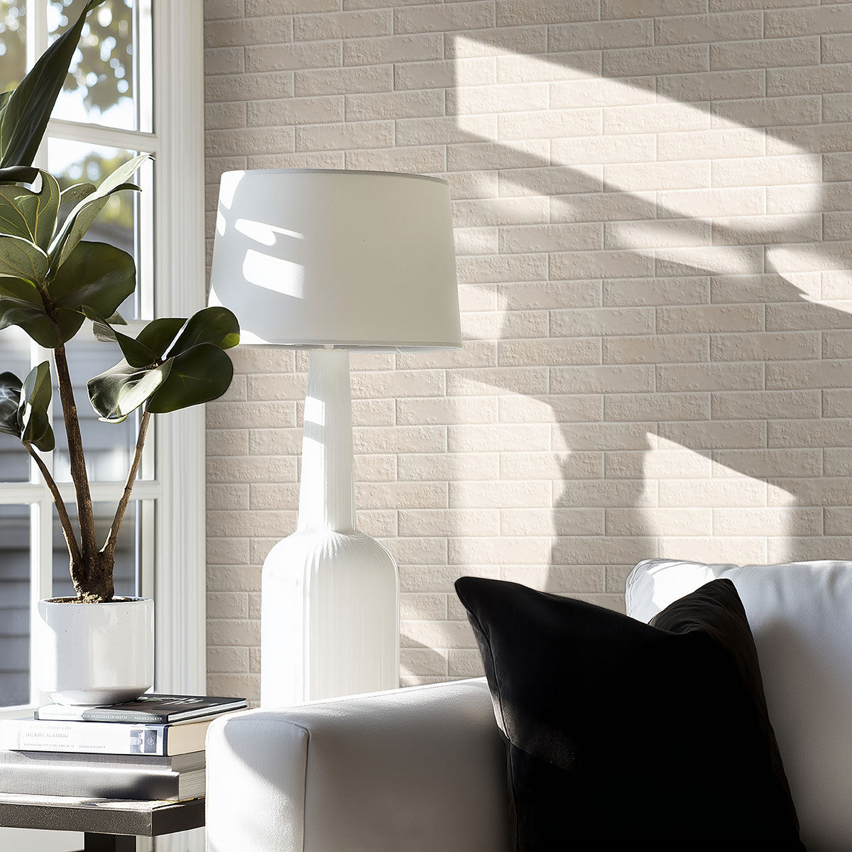 MSI Mattonella Neve 2.5 x 10 Matte Porcelain tile (NWGMATNEV2.5X10) – MSI room scene (living room)