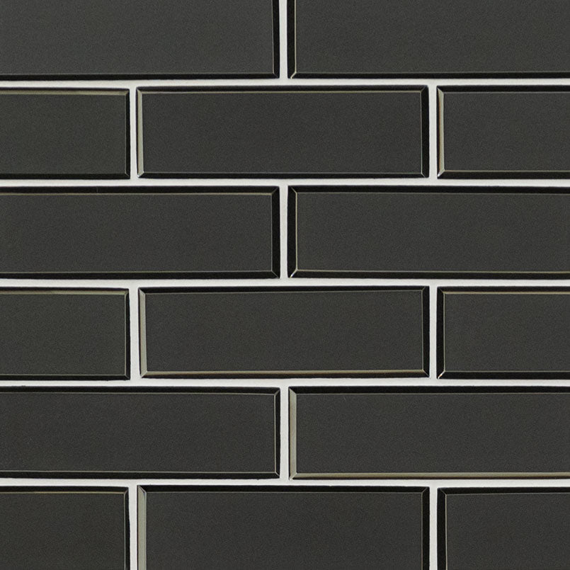MSI Metallic Gray Bevel 2 x 6 Glossy Glass mosaic (SMOT-GLSST-MEGRBE8MM) – MSI product image