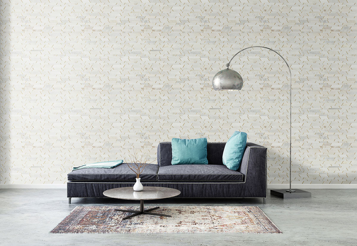 MSI Metro Gold Pattern Stone Metal Blend mosaic (SMOT-SMTL-METGOL8MM) – MSI room scene
