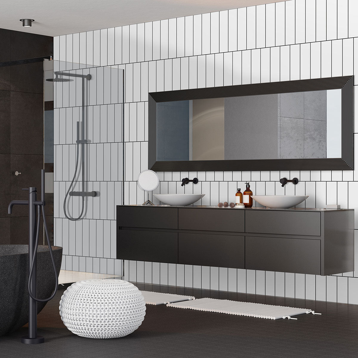 MSI Metro White 4 x 16 Glossy Porcelain trim (NMETWHI4X16BNG) – MSI room scene