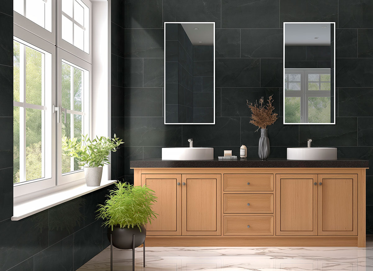 MSI Regallo Midnight Agate 24 x 48 Matte Porcelain tile (NREGMIDAGA2448) – MSI room scene (bathroom)