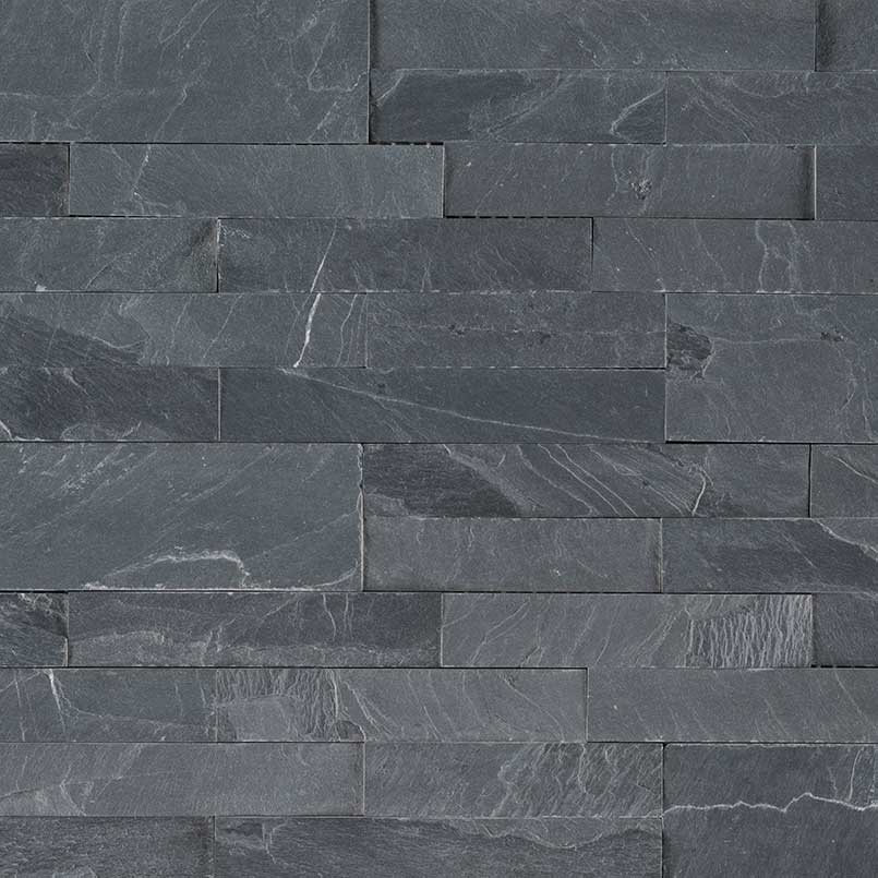MSI Midnight Ash Peel and Stick Stacked Stone 6 x 22 Natural Slate tile (SMOT-PNS-VNR-MA6MM) – MSI product image