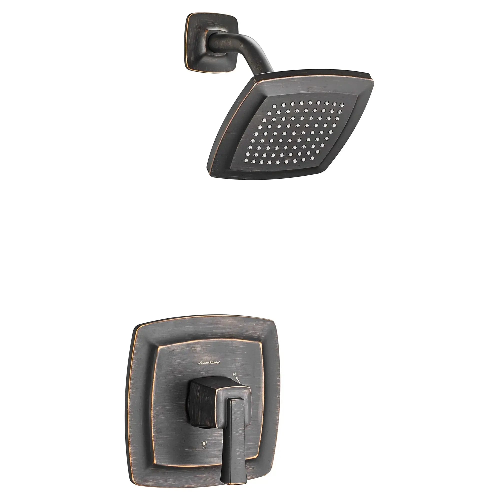 American Standard Townsend 2.5 gpm/9.5L/min Shower Trim Kit With Rain Showerhead, Double Ceramic Pressure Balance Cartridge With Lever Handle TU353501.278 - Plumbing Market