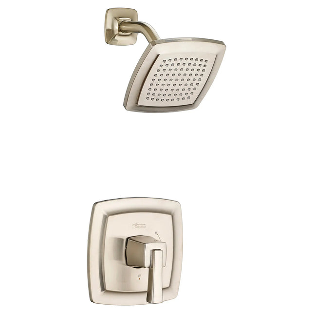 American Standard Townsend 2.5 gpm/9.5L/min Shower Trim Kit With Rain Showerhead, Double Ceramic Pressure Balance Cartridge With Lever Handle TU353501.295 - Plumbing Market