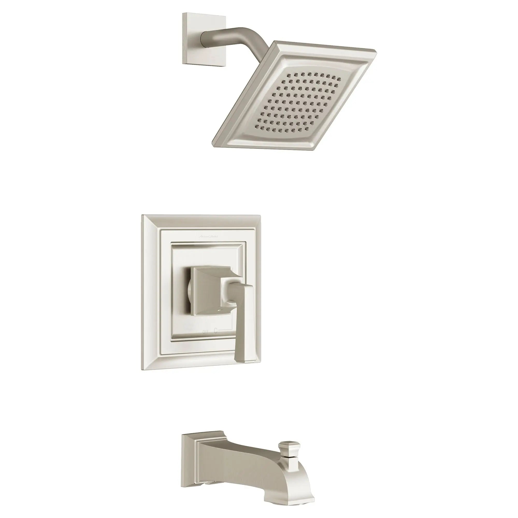 American Standard Town Square S 2.5 gpm/9.5 L/min Tub and Shower Trim Kit With Single Function Showerhead, Double Ceramic Pressure Balance Cartridge With Lever Handle TU455502.295 - Plumbing Market