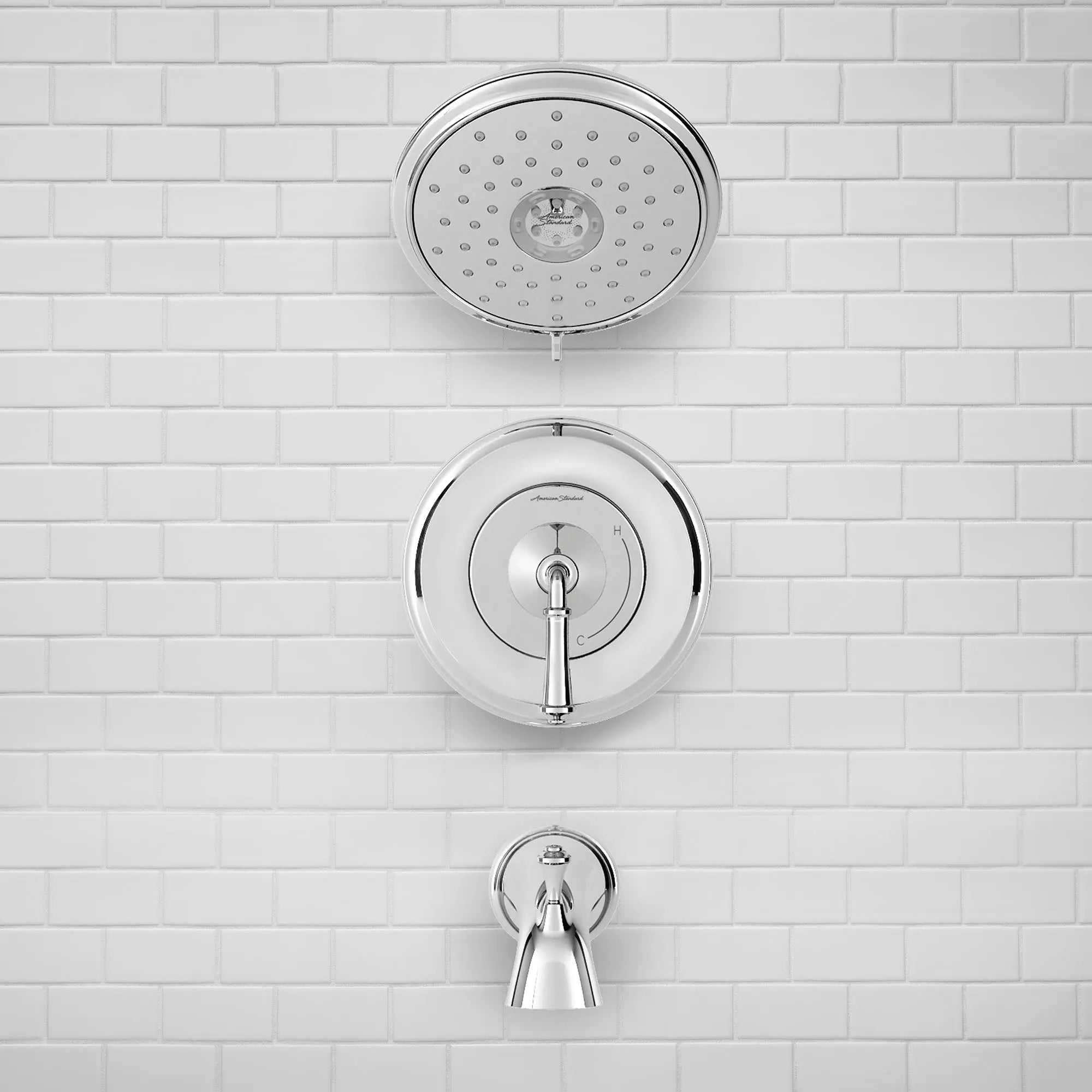 American Standard Delancey 1.8 gpm/6.8 L/min Tub and Shower Trim Kit With Water-Saving 4-Function Showerhead and Lever Handle TU052508.002 - Plumbing Market