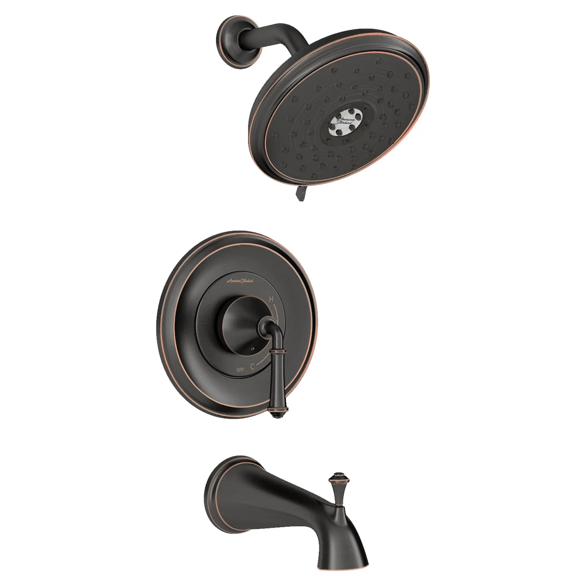 American Standard Delancey 1.8 gpm/6.8 L/min Tub and Shower Trim Kit With Water-Saving 4-Function Showerhead and Lever Handle TU052508.278 - Plumbing Market