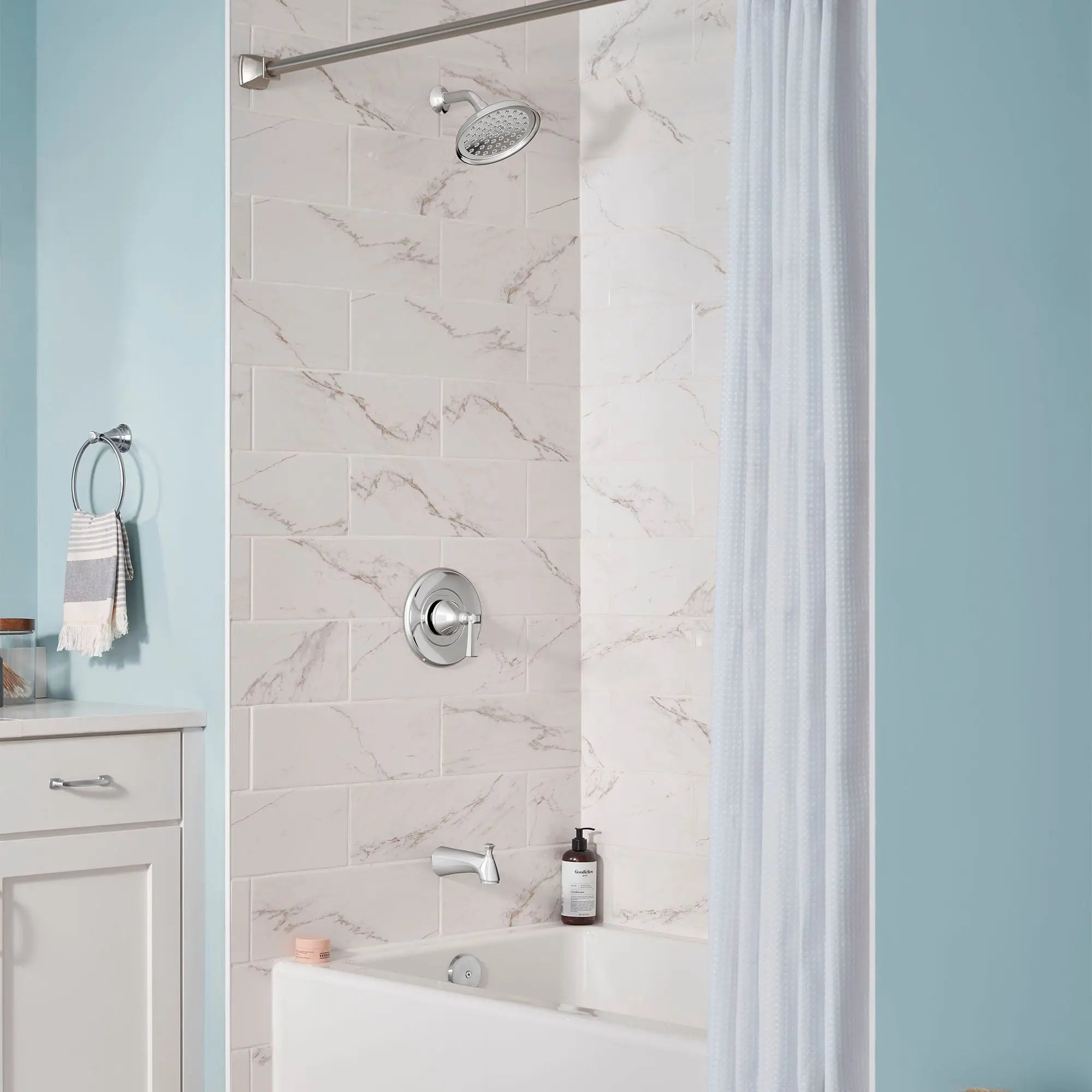 American Standard Glenmere 1.8 gpm/6.8 L/min Tub and Shower Trim Kit With Water-Saving Showerhead, Double Ceramic Pressure Balance Cartridge With Lever Handle TU617508.002 - Plumbing Market
