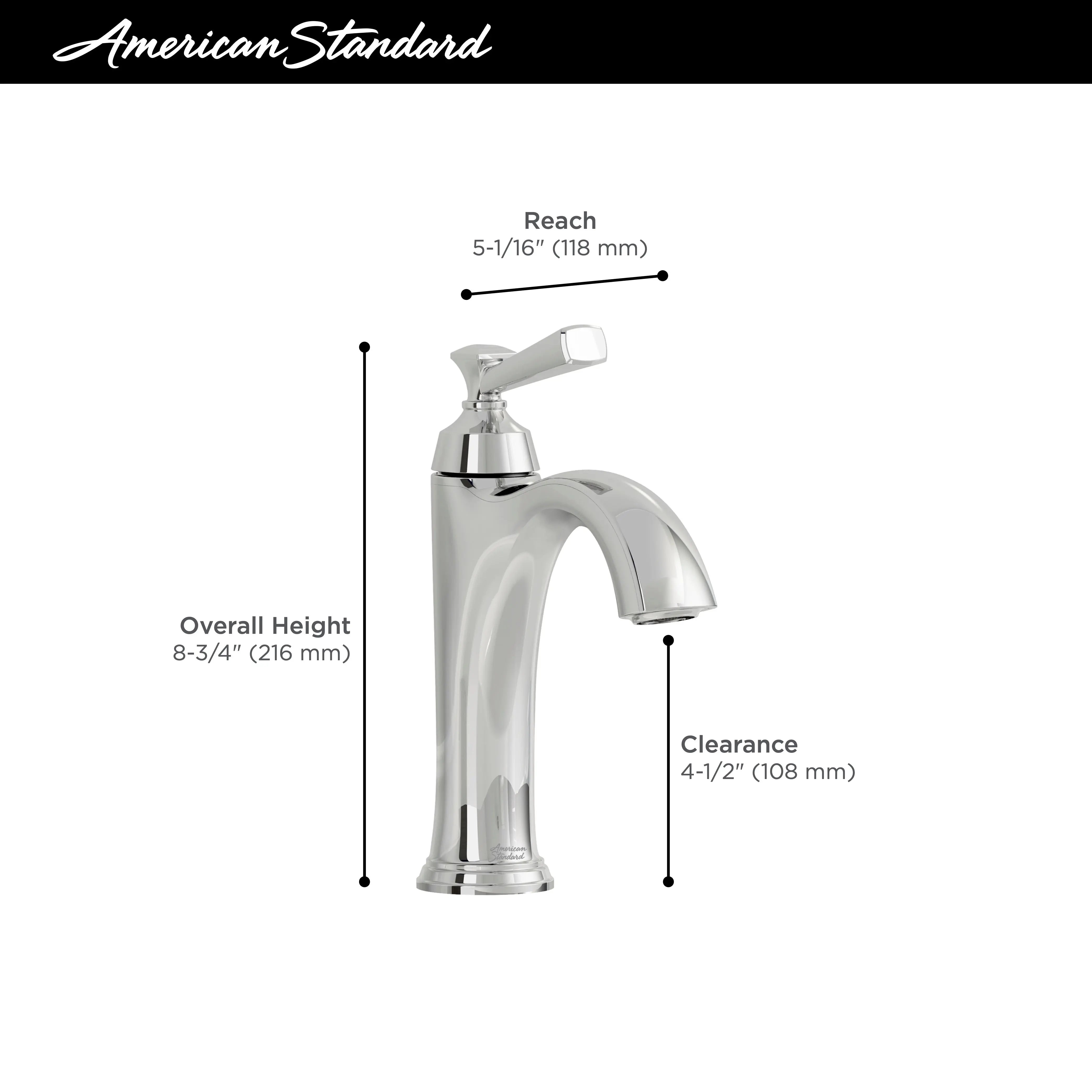 American Standard Glenmere Single Hole Single-Handle Bathroom Faucet 1.2 gpm/4.5 L/min With Lever Handle 7617107.243 - Plumbing Market