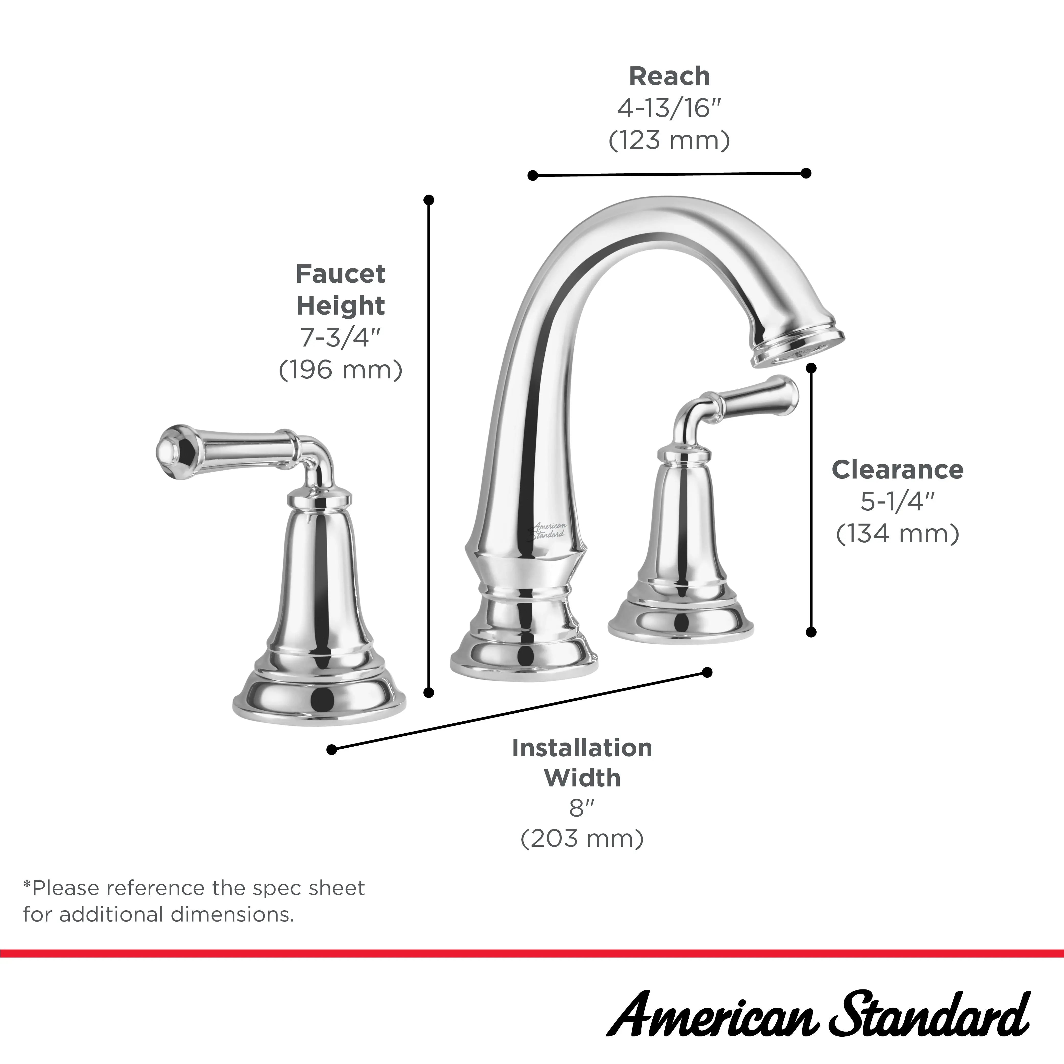 American Standard Delancey 8-Inch Widespread 2-Handle Bathroom Faucet 1.2 gpm/4.5 L/min With Lever Handles 7052807.278 - Plumbing Market