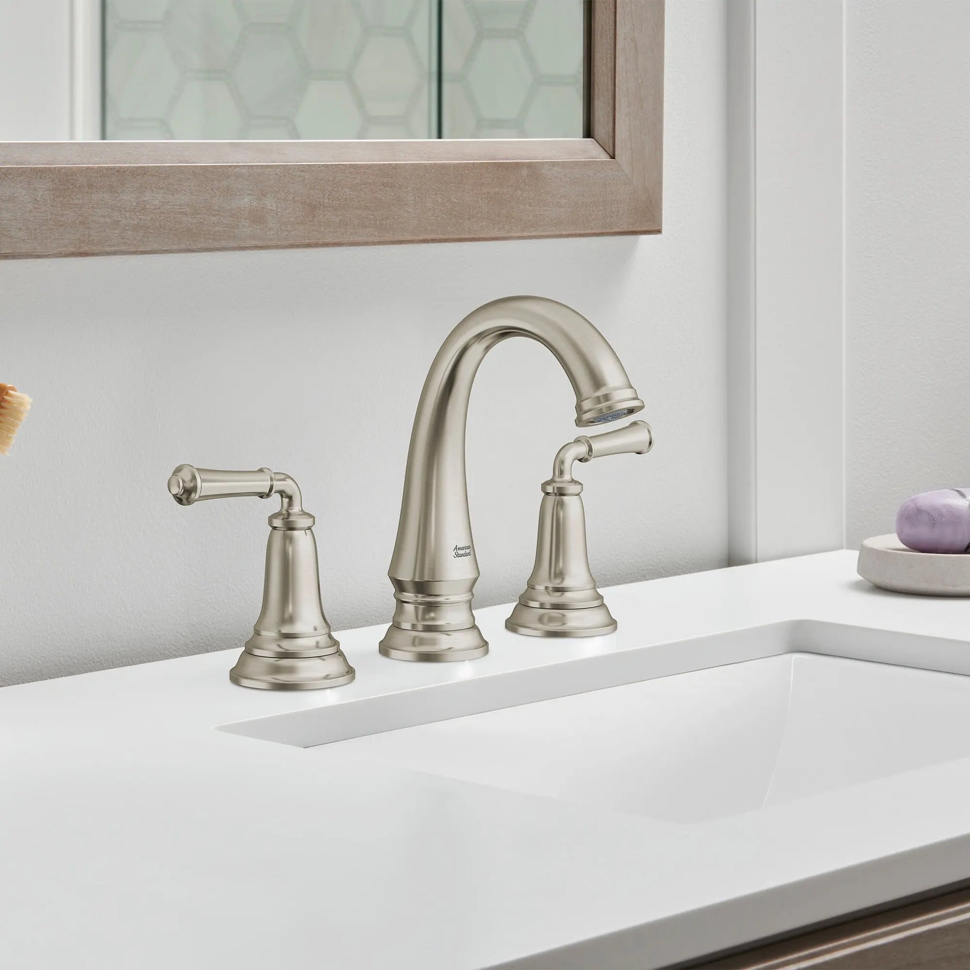 American Standard Delancey 8-Inch Widespread 2-Handle Bathroom Faucet 1.2 gpm/4.5 L/min With Lever Handles 7052807.295 - Plumbing Market