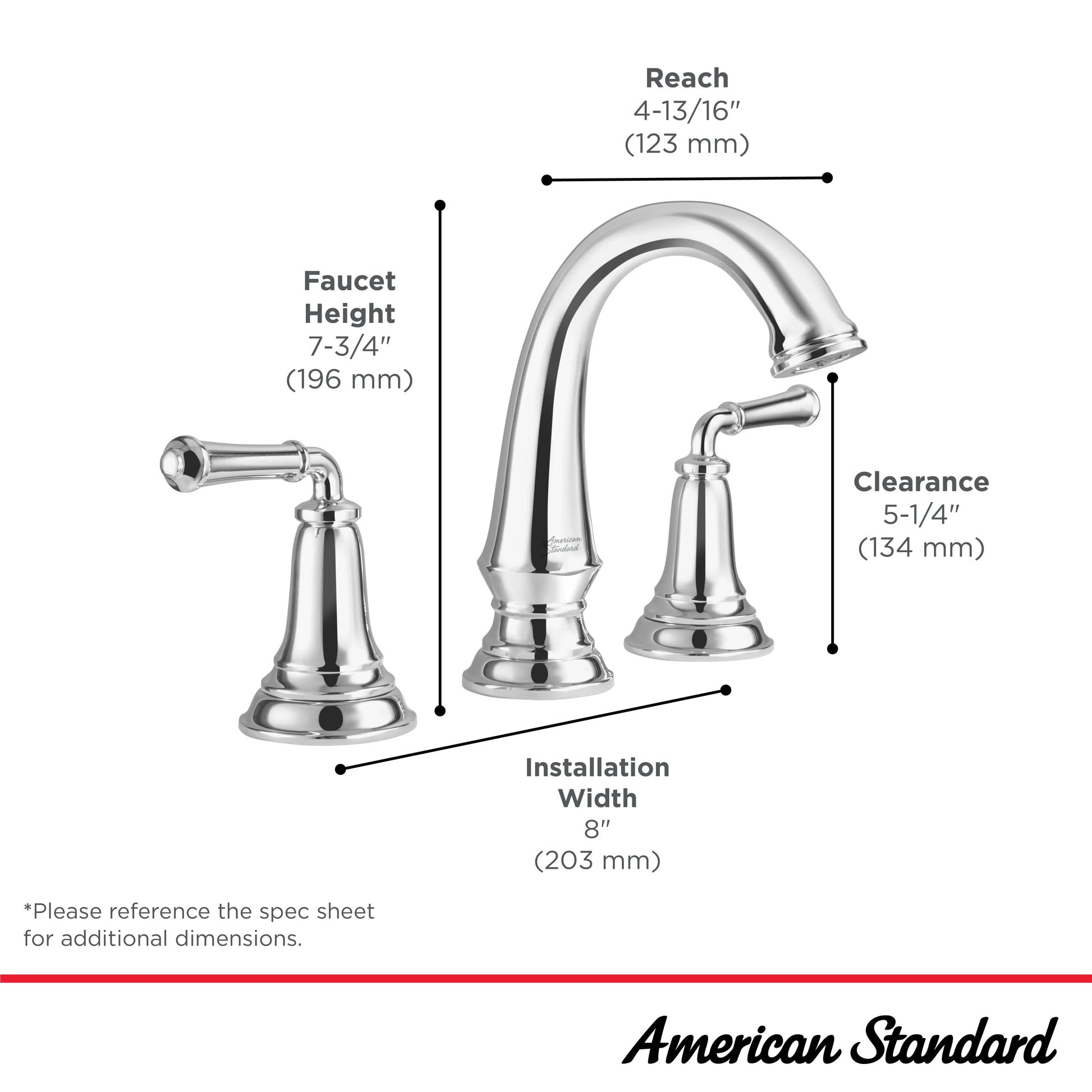 American Standard Delancey 8-Inch Widespread 2-Handle Bathroom Faucet 1.2 gpm/4.5 L/min With Lever Handles 7052807.295 - Plumbing Market