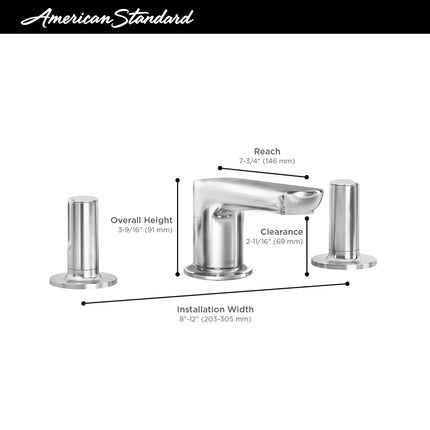 American Standard Studio S Widespread Low Spout Knob Handles 1.2 gpm/4.5 L/min With Lever Handles 7105877.295 - Plumbing Market