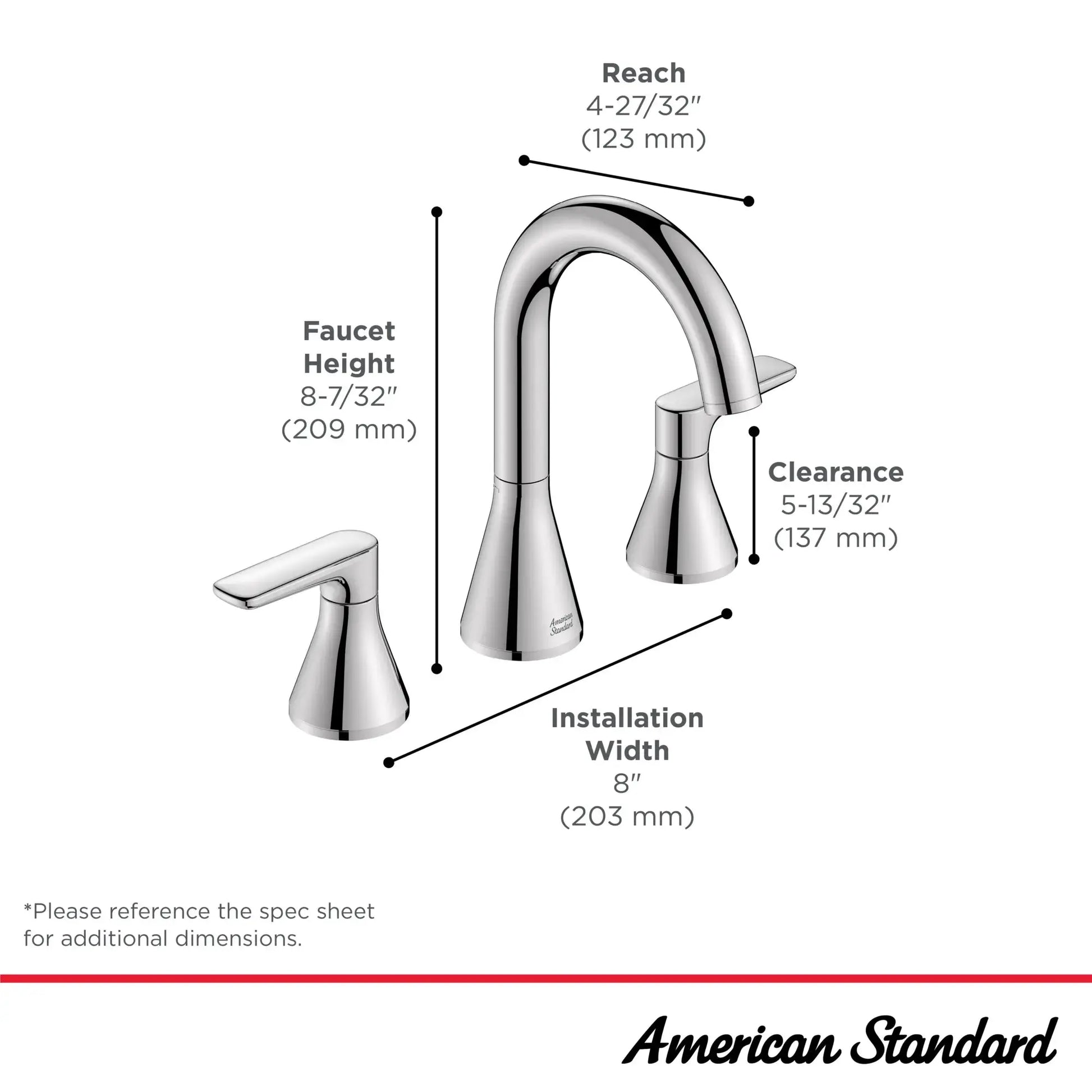 American Standard Millennial 8" Widespread 1.2 gpm/4.5 L/min with Push Drain 7061801.295 - Plumbing Market