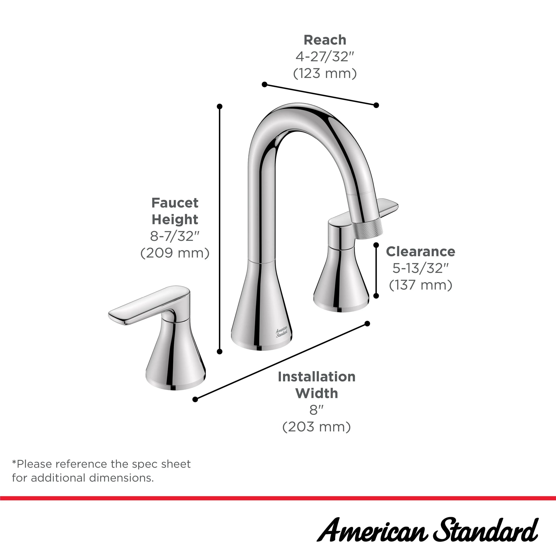 American Standard Millennial 8" Widespread Pull-Out 1.2 gpm/4.5 L/min with Push Drain 7061821.243 - Plumbing Market