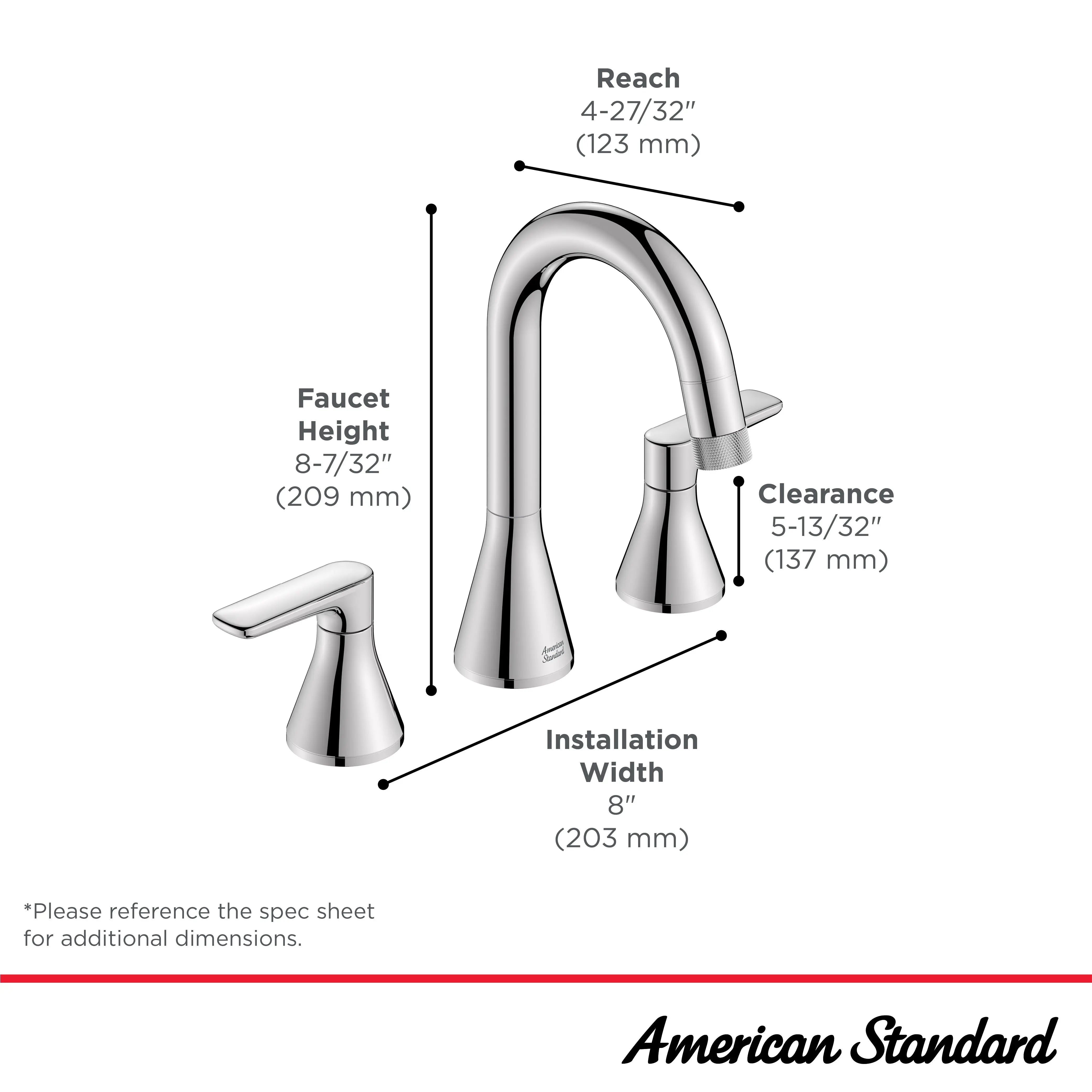 American Standard Millennial 8" Widespread Pull-Out 1.2 gpm/4.5 L/min with Push Drain 7061821.243 - Plumbing Market