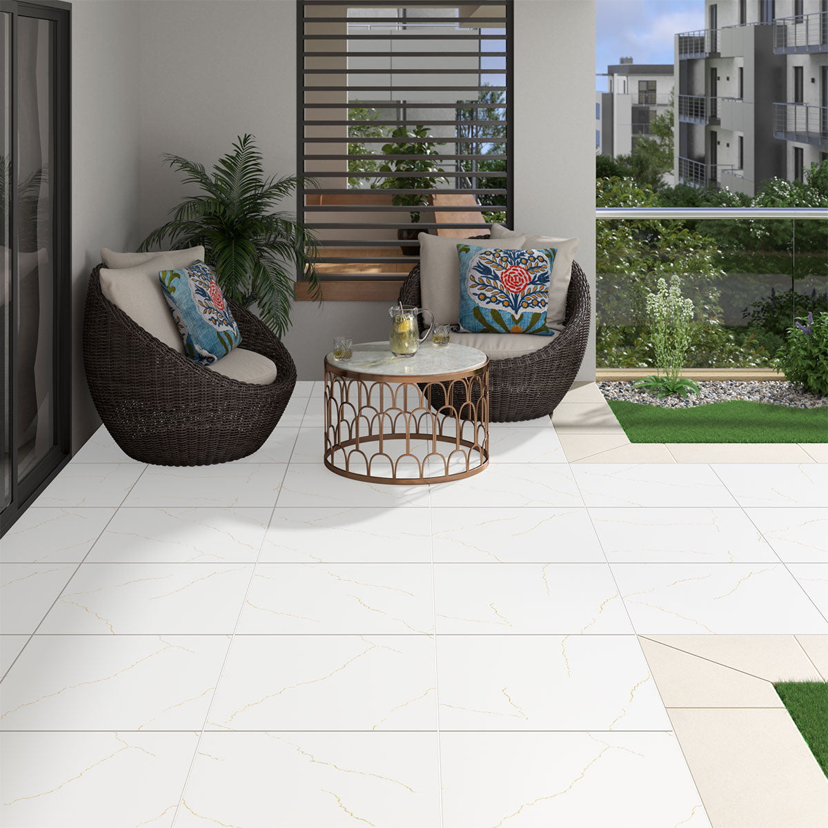 MSI Miraggio Gold 24 x 48 Matte Porcelain tile (NMIRGOL2448) – MSI room scene