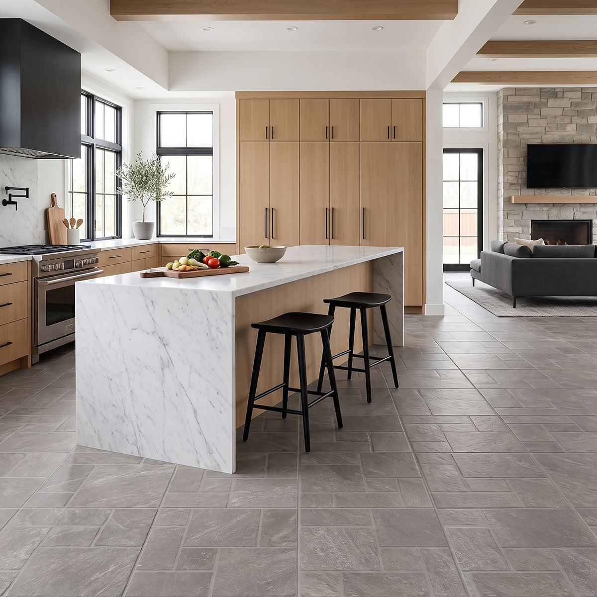 MSI Marlu Mist 18 x 18 Matte Porcelain tile (NWGMARMIS1818) – MSI room scene