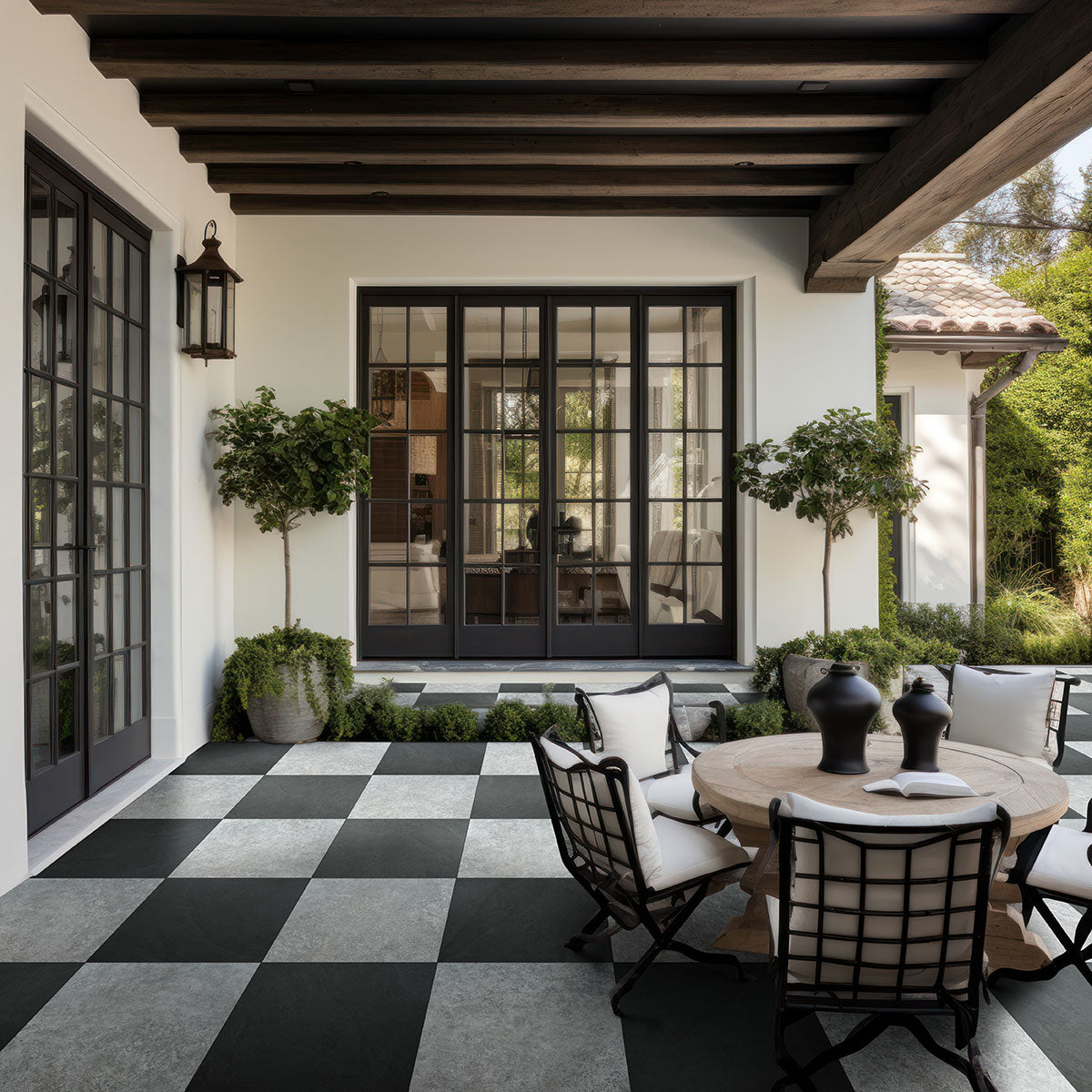MSI Midnight Montage 24 x 24 Matte Porcelain paver (LPAVNMIDMON2424) – MSI room scene