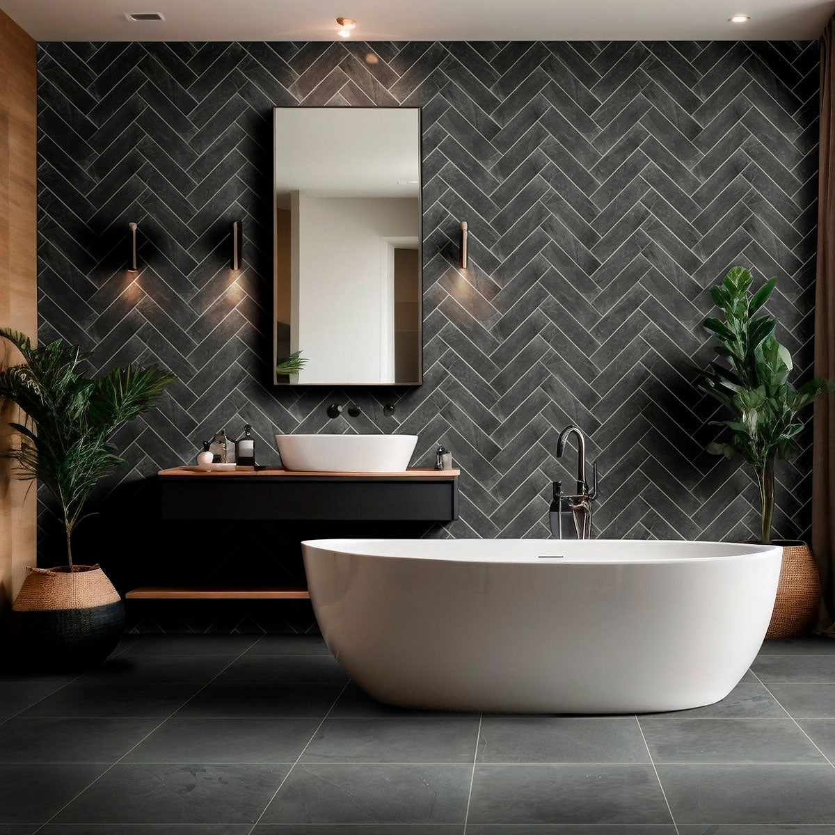 MSI Montauk Blue 12 x 12 Gauged Slate tile (SMONBLU1212G) – MSI room scene