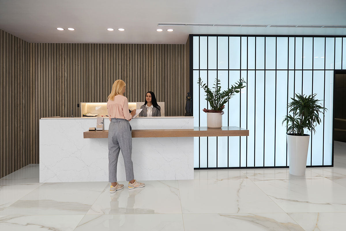 MSI Monza Marbello 35 x 35 Matte Porcelain tile (NMONMAR3535) – MSI room scene