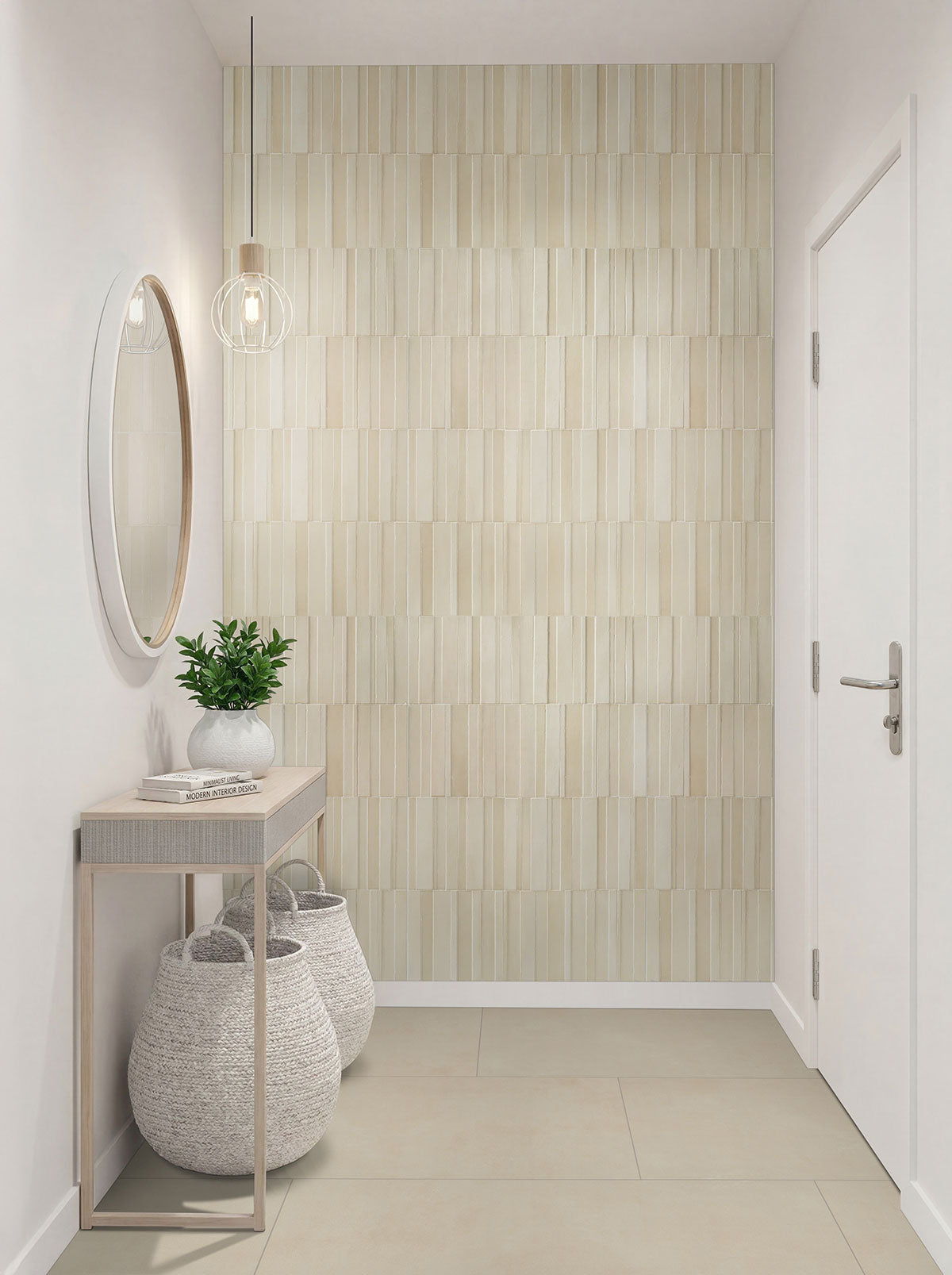 MSI Murcia Alabaster Origin 16 x 48 Matte Ceramic tile (NMURALAORI1648) – MSI room scene (entryway)