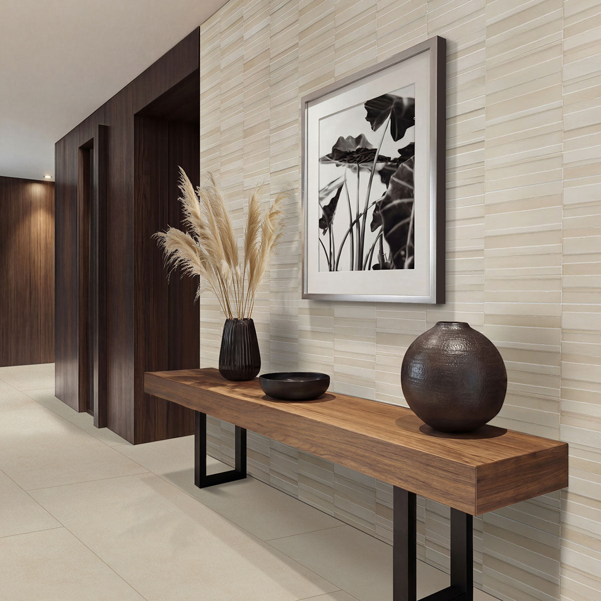 MSI Murcia Alabaster Origin 16 x 48 Matte Ceramic tile (NMURALAORI1648) – MSI room scene (entryway)