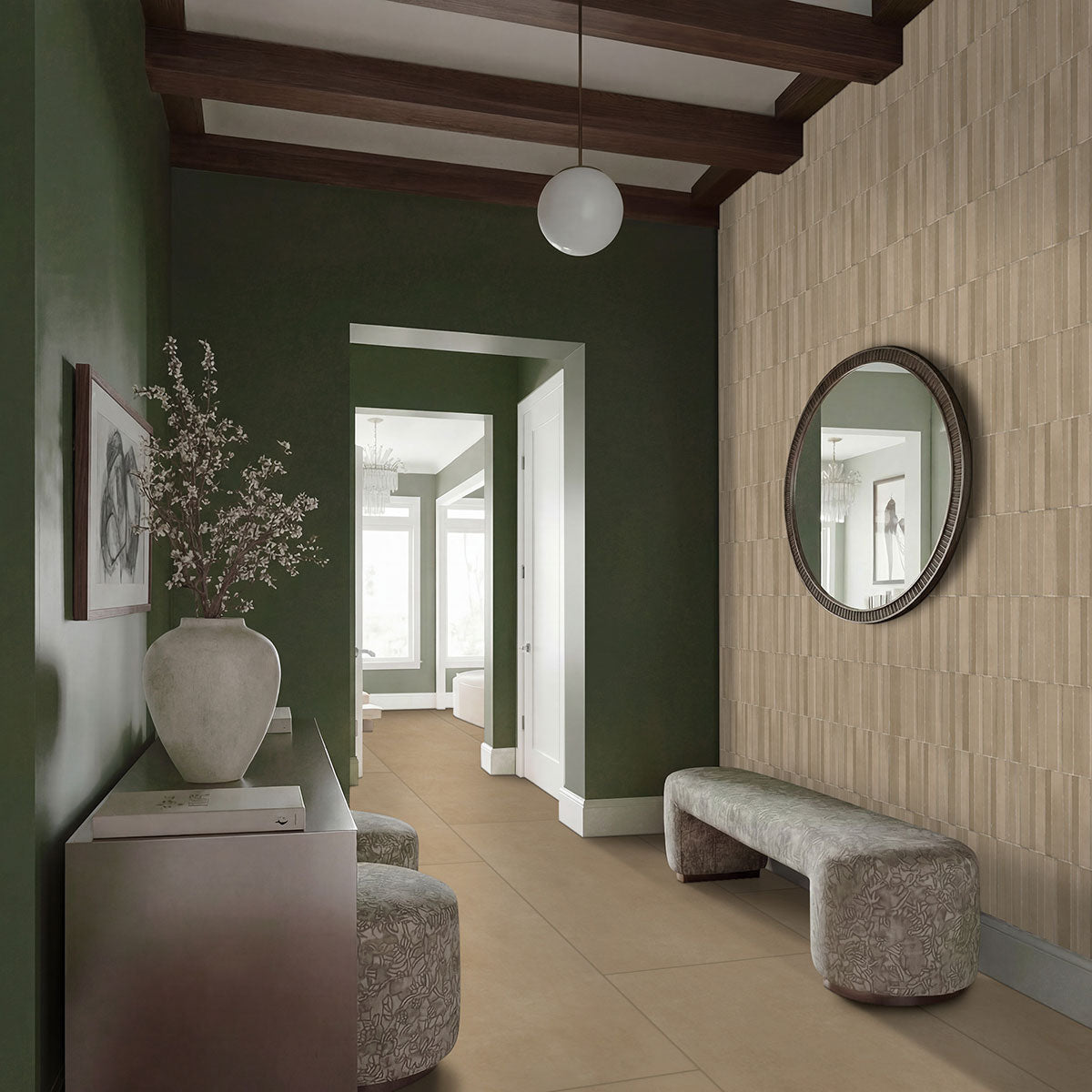 MSI Murcia Clay Origin 16 x 48 Matte Ceramic tile (NMURCLAORI1648) – MSI room scene (entryway)