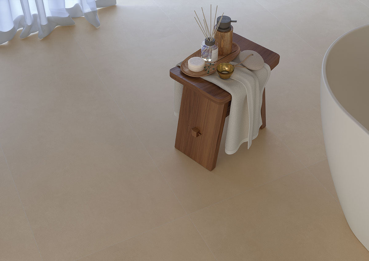 MSI Murcia Dune 24 x 48 Matte Porcelain tile (NMURDUN2448) – MSI room scene (bathroom)