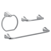 Moen Lindor 3 Pc Kit: Pivoting Paper Holder, Towel Bar and Towel Ring MY8793 in Chrome (MY8793CH)