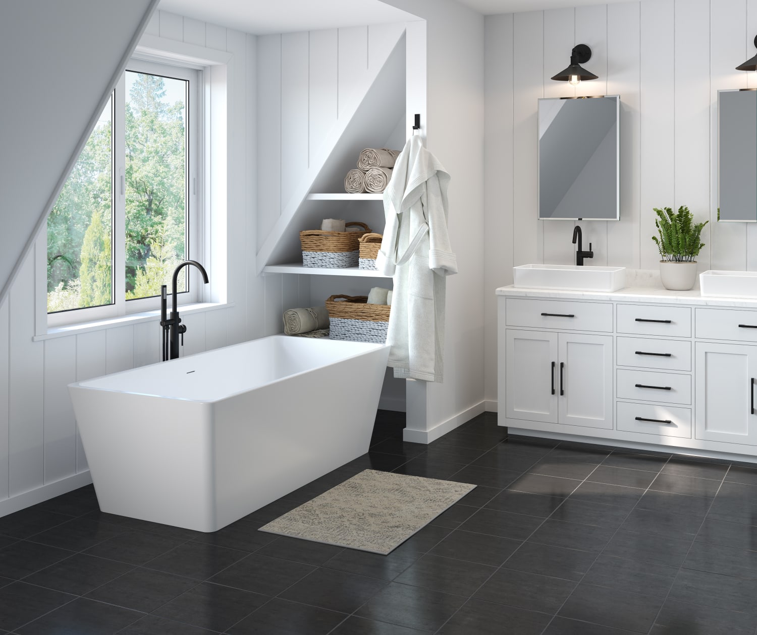 Nakuru 67 x 31 Acrylic Freestanding Rectangular Center Drain Bathtub in White - Plumbing Market