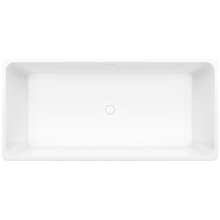 Nakuru 67 x 31 Acrylic Freestanding Rectangular Center Drain Bathtub in White - Plumbing Market
