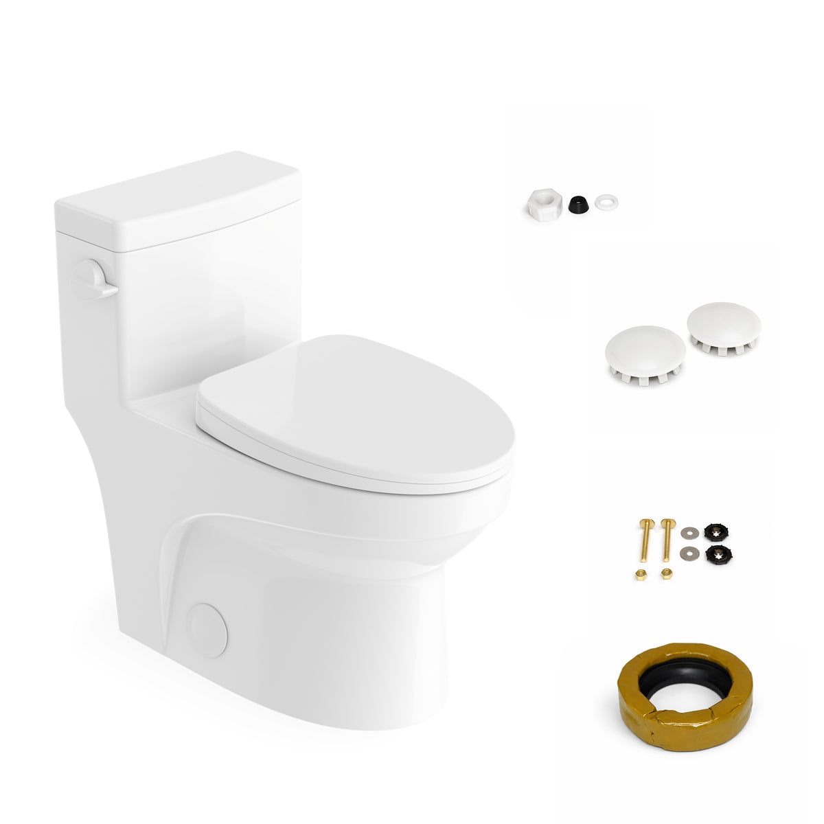 Neptune Adams ADA 4.8L Side Flush One-Piece Toilet in White - image 2