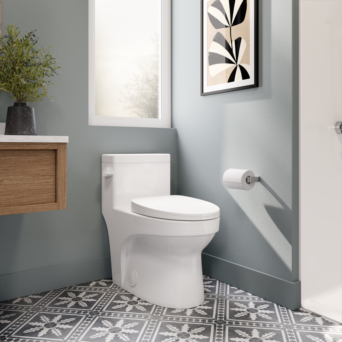 Neptune Adams ADA 4.8L Side Flush One-Piece Toilet in White - image 4